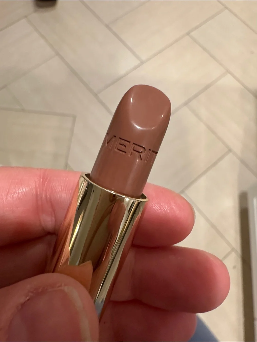 NIB Merit Signature Lip Lightweight Lipstick — Nude Brown in shade Slip